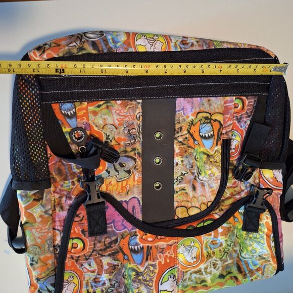 Colorful Crocs Messenger Laptop Bag W Graffiti Art Adjustable Strap Crossbody - Picture 6 of 16